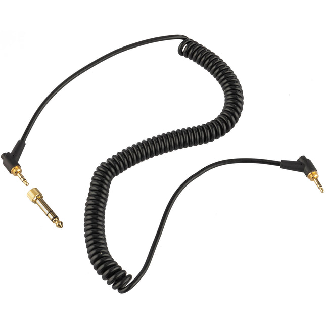 Polsen RC-2500 Cable estéreo 3.5mm TRS 10 pies con adaptador 1/4" negro para auriculares DJH-2500