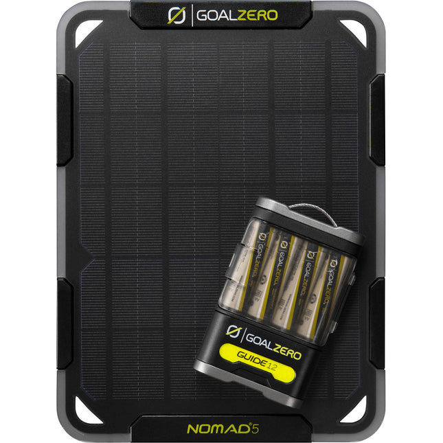 GOAL ZERO Guide 12 Kit de Energía con Panel Solar Nomad 5 5W y Linterna LED