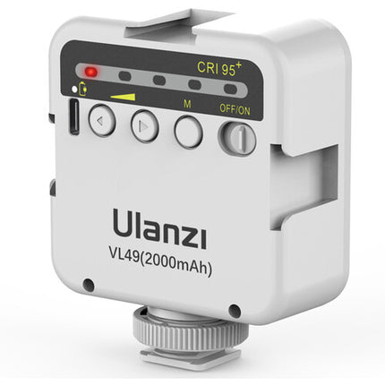 Ulanzi VL-49 Mini Luz LED Recargable con Batería 2000mAh y Difusor Blanco