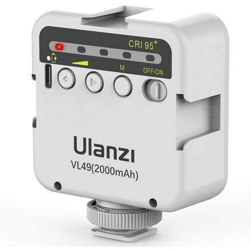 Ulanzi VL-49 Mini Luz LED Recargable con Batería 2000mAh y Difusor Blanco