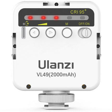 Ulanzi VL-49 Mini Luz LED Recargable con Batería 2000mAh y Difusor Blanco