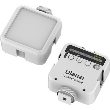Ulanzi VL-49 Mini Luz LED Recargable con Batería 2000mAh y Difusor Blanco