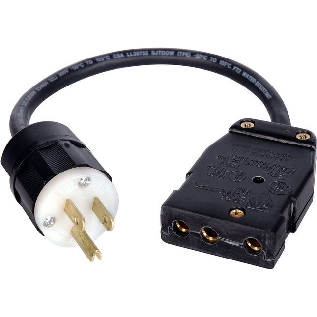 Laird Digital Cinema Cable Adaptador AC 15 Amp 2 Pies 12/3 3-Prong