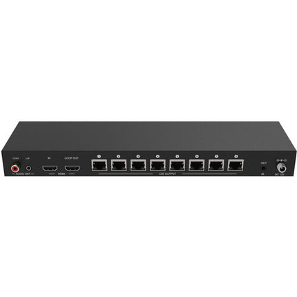 A-Neuvideo 1x8 Splitter Extensor HDMI 4K60 sobre Cat 6 con PoE 8 Receptores 60 m