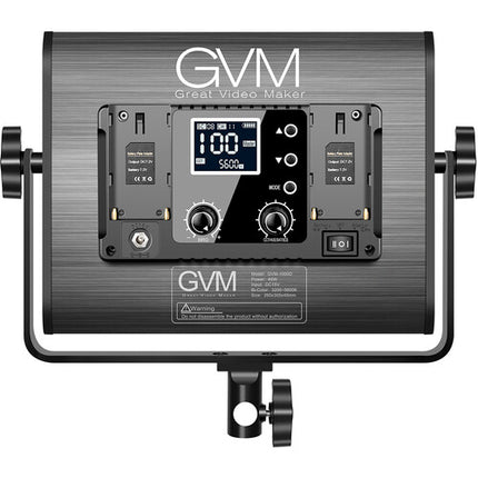GVM 1000D Panel LED RGB para estudio 6000 Lux 12.5x12.5 pulgadas con barndoor y estuche