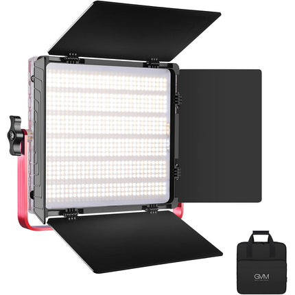 GVM 1200D Panel LED RGB Para Estudio Luz 3400 Lux 5600K Con Barndoor Y Maletín