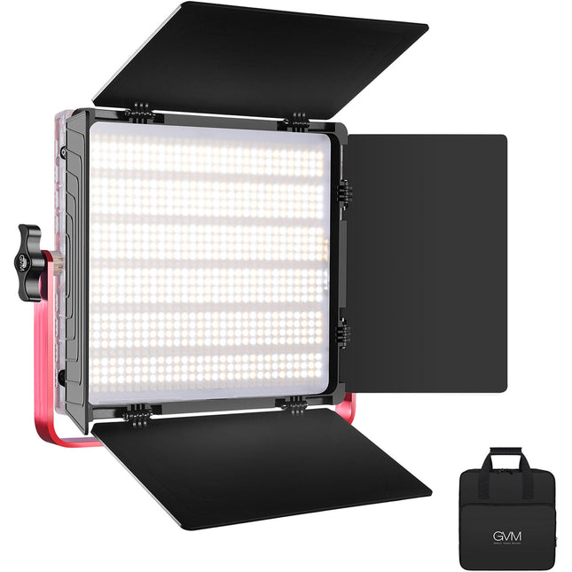 GVM 1200D Panel LED RGB Para Estudio Luz 3400 Lux 5600K Con Barndoor Y Maletín