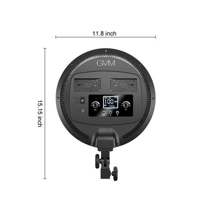 GVM Panel De Luz LED Bicolor 12 Pulgadas 3200-5600K CRI 97 Kit Con Soportes