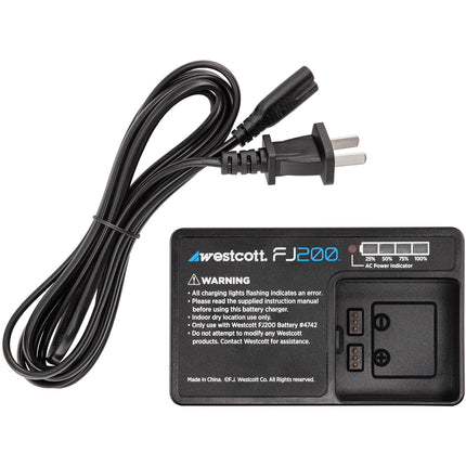 Westcott FJ200 Cargador de Batería y Cable 2 Horas 59 Pulgadas