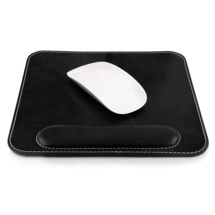 Londo Mouse Pad de Cuero con Descanso para Muñeca Antideslizante Negro