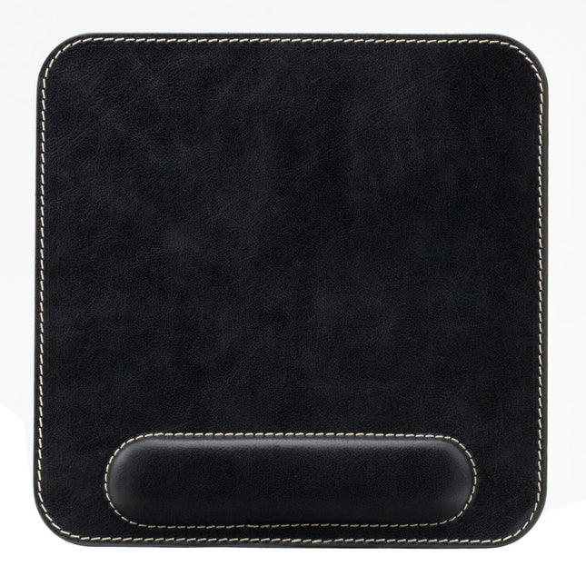 Londo Mouse Pad de Cuero con Descanso para Muñeca Antideslizante Negro