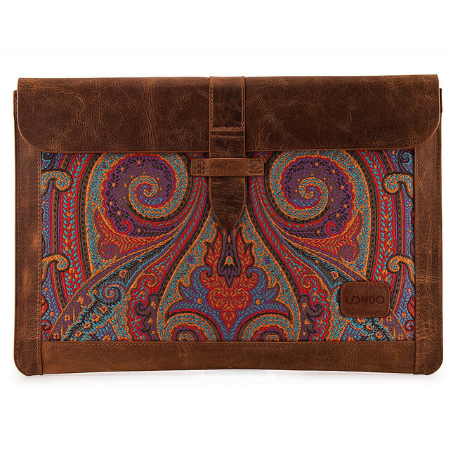 Funda de Cuero Genuino Londo para MacBook Pro y Air 15 y 16 Pulgadas Marrón
