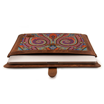 Funda de Cuero Genuino Londo para MacBook Pro y Air 15 y 16 Pulgadas Marrón