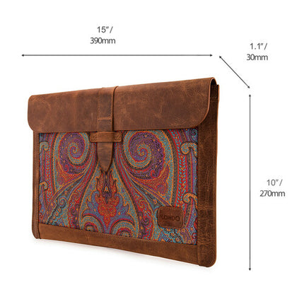 Funda de Cuero Genuino Londo para MacBook Pro y Air 15 y 16 Pulgadas Marrón