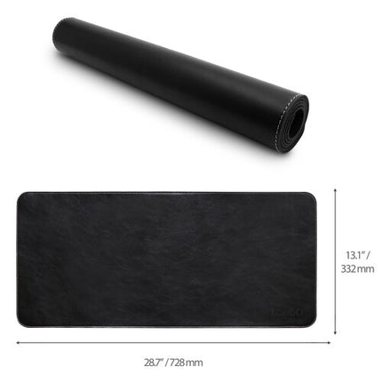 Londo Alfombrilla de Ratón Extendida de Cuero Genuino 29.13x13.2 Pulgadas Negra