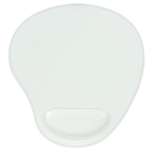 Londo Leather Oval Alfombrilla de Ratón con Reposamuñecas Blanca Antideslizante