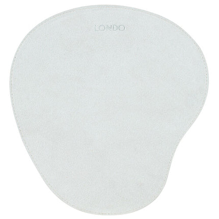Londo Leather Oval Alfombrilla de Ratón con Reposamuñecas Blanca Antideslizante
