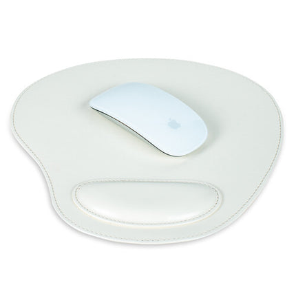 Londo Leather Oval Alfombrilla de Ratón con Reposamuñecas Blanca Antideslizante