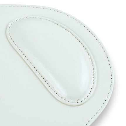 Londo Leather Oval Alfombrilla de Ratón con Reposamuñecas Blanca Antideslizante