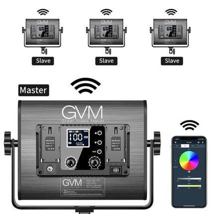 GVM 1000D RGB Panel LED Iluminación Kit 3 Luces 6000 Lux 12.5 Pulgadas