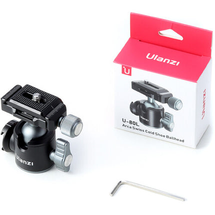 Ulanzi U-80L Montura Fría Lateral con Bola Carga 22 lb Altura 2.6" Arca-Type