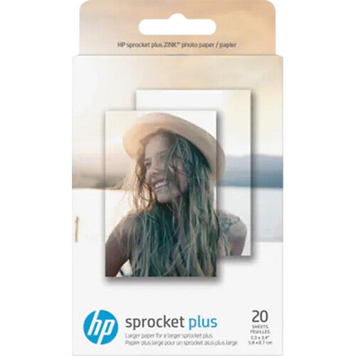 HP Sprocket Papel Fotográfico Adhesivo 2.3 x 3.4" 20 Hojas Resistente Agua Mancha Desgaste