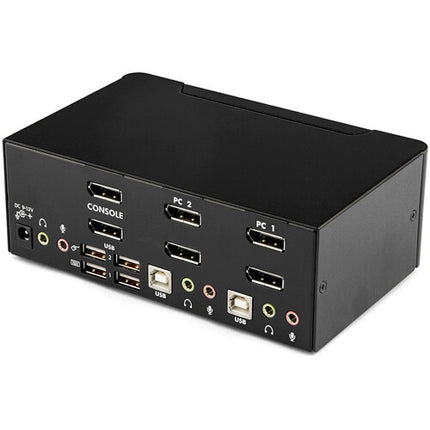 StarTech 2-Port KVM Switch DisplayPort Dual Monitor 4K 60Hz Audio