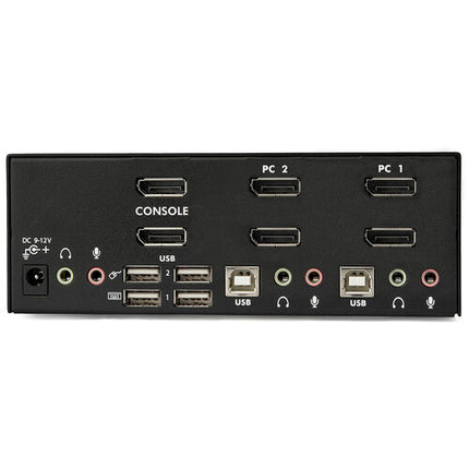 StarTech 2-Port KVM Switch DisplayPort Dual Monitor 4K 60Hz Audio