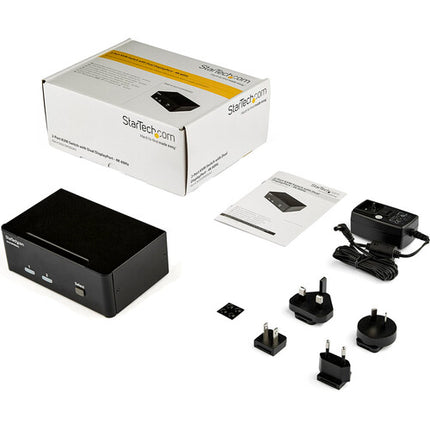 StarTech 2-Port KVM Switch DisplayPort Dual Monitor 4K 60Hz Audio