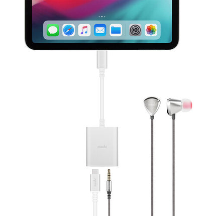 Moshi USB Type-C Adaptador de Audio Digital Universal con Carga Plata