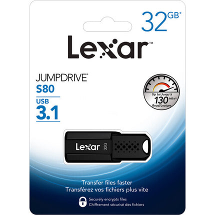 Lexar 32GB JumpDrive S80 Memoria USB 3.2 Gen 1 130MB/s 25MB/s