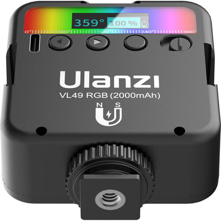 Ulanzi VL-49 Luz RGB Recargable Mini con Trípode Kit 2000mAh 9000K