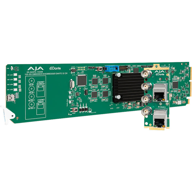 AJA openGear Tarjeta embedder y disembedder 12G-SDI Dante 64 canales 4K