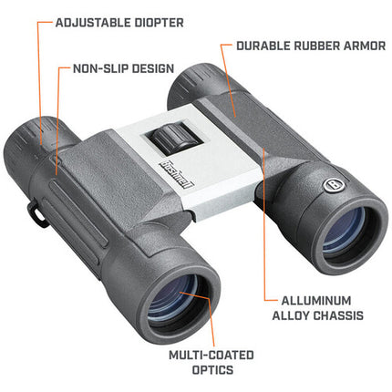 Bushnell 10x25 PowerView 2 Binoculares Compactos Ligeros Saludables