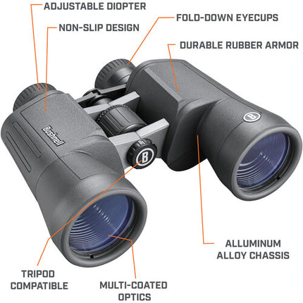 Bushnell 10x50 PowerView 2 Binoculares con Diseño Porro y Lente Multicapa