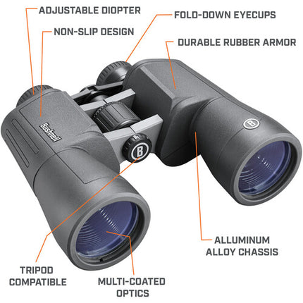 Bushnell 12x50 PowerView 2 Prismáticos Compactos Ligeros con Ángulo 60°