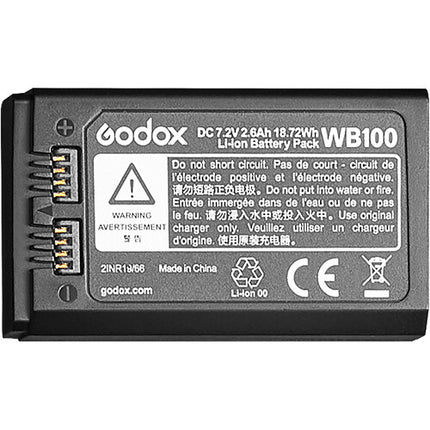 Godox WB100 Batería para Flash de Bolsillo AD100pro 7.2V 2600mAh Recargable