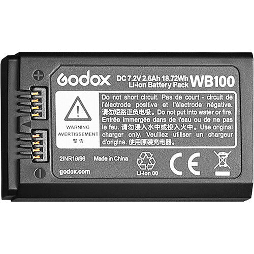 Godox WB100 Batería para Flash de Bolsillo AD100pro 7.2V 2600mAh Recargable