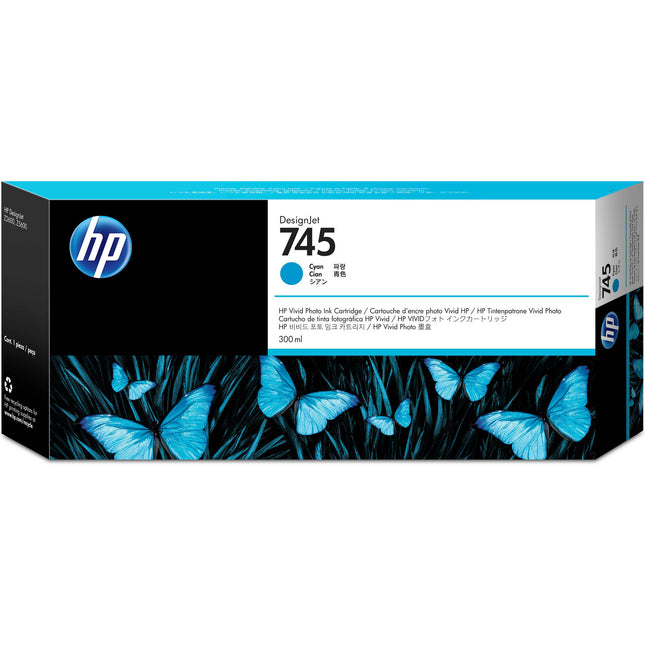 HP 745 DesignJet Cartucho de Tinta Cian Alta Capacidad 300mL para Z5600 Z2600