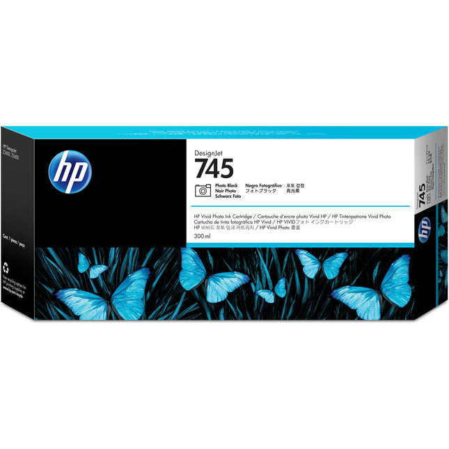 HP 745 DesignJet Cartucho de Tinta Foto Negro Alta Capacidad 300mL para Z5600 y Z2600