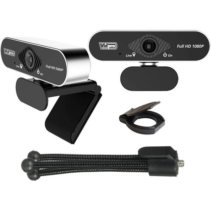 Vidpro Webcam Full HD 1080p 2MP Kit con Micrófono y Mini Trípode