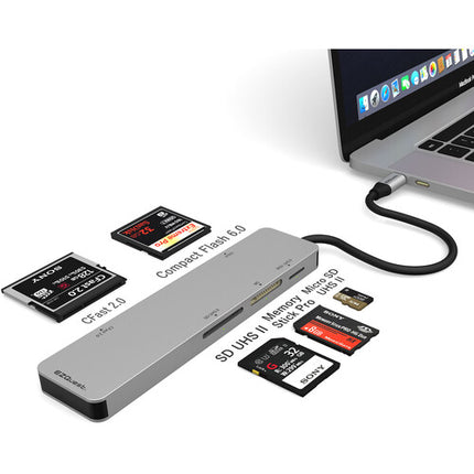 EZQuest 5-in-1 Lector de Tarjetas USB Tipo C con 525 MB/s y Cable Integrado