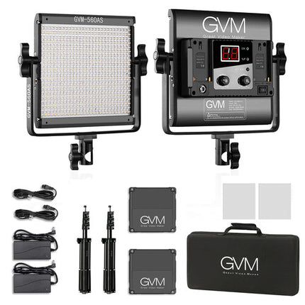 GVM 560AS Panel LED Bi-Color 3800 Lux 2300-6800K Kit 2 Luces