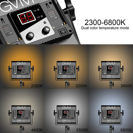 GVM 560AS Panel LED Bi-Color 3800 Lux 2300-6800K Kit 2 Luces
