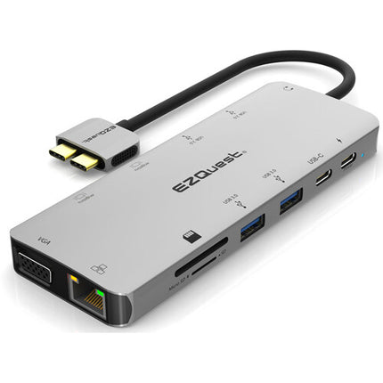 EZQuest Adaptador USB-C Multimedia 13 Puertos 100W PD 4K 60Hz HDMI