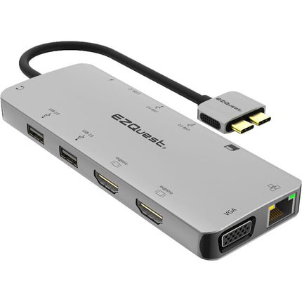 EZQuest Adaptador USB-C Multimedia 13 Puertos 100W PD 4K 60Hz HDMI