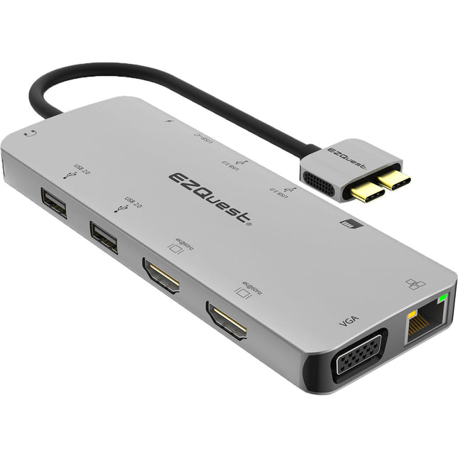 EZQuest Adaptador USB-C Multimedia 13 Puertos 100W PD 4K 60Hz HDMI