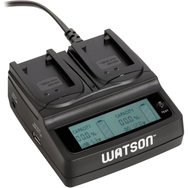 Watson Duo Cargador LCD para Baterías NP-BX1 con Pantalla y Carga USB