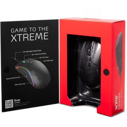 XPG PRIMER RGB Ratón Gaming RGB Sensor Óptico 12000 dpi 7 Botones