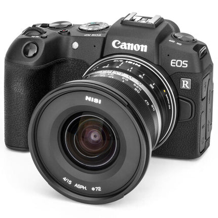 NiSi 15mm f4 Sunstar lente para Canon RF full frame con diafragma 10 hojas